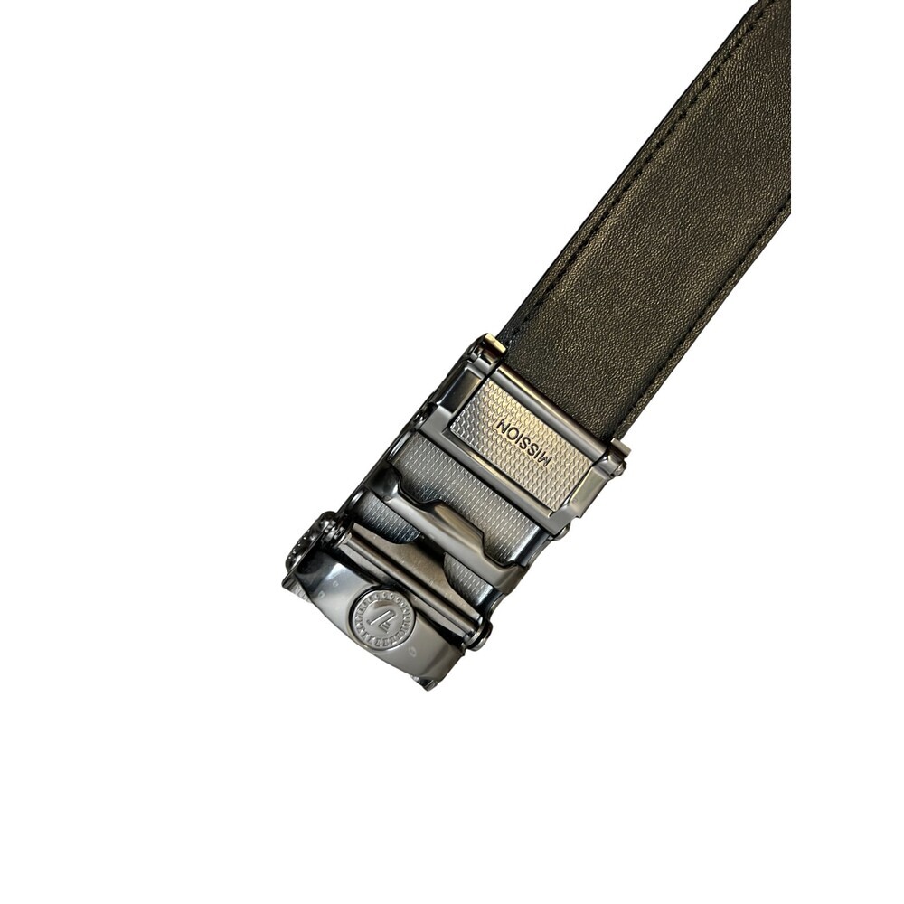 Mission Belt Men’s Leather Belt Size 45 Black University of Utah Logo Buckle - Picture 4 of 8